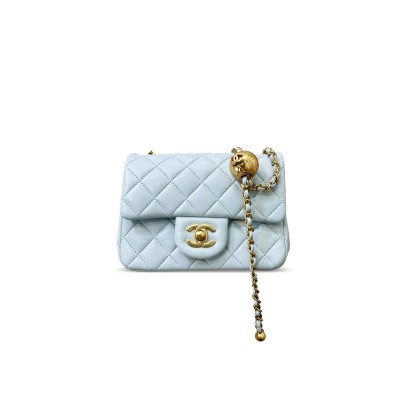 CHANEL MASTER CC PEARL CRUSH MINI FLAP LAMBSKIN QUILTED 1636506 (17*13*7cm)